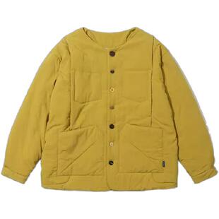 TIRES「隙柔」日系无领棉服口袋设计 柔软轻薄棉服秋冬休闲外套