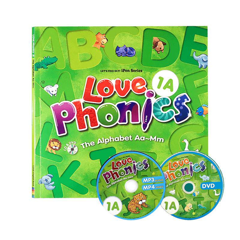 原版进口台湾东西图书 love phonics 1 2 3 4 A B lovephonics字母拼写幼儿英语自然拼读 
