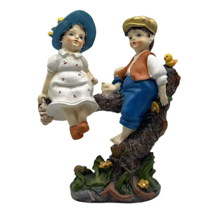 法式复古乡村花园小孩装饰品道具树脂摆件家居工艺品摆件定制