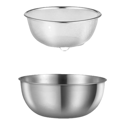 不锈钢盆子沥水篮洗菜盆洗米筛淘米神器食品级滤水篮过滤漏网筐筛