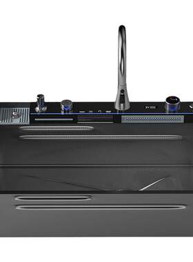 恩那-X96max洗菜盆水槽304鲸鱼5.0MM加厚不锈钢洗碗槽瀑布大单槽