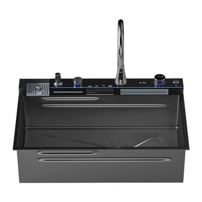 恩那-X96max洗菜盆水槽304鲸鱼5.0MM加厚不锈钢洗碗槽瀑布大单槽