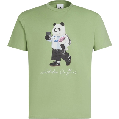滔搏adidas阿迪达斯三叶草男子熊猫印花运动休闲短袖T恤IB7068
