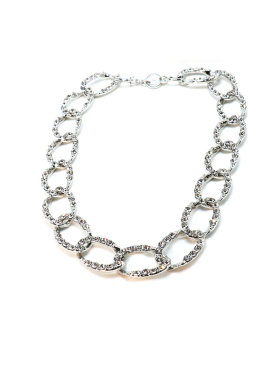 欧美风时髦满钻几何扣金属项链轻奢个性夸张锁骨颈链女潮