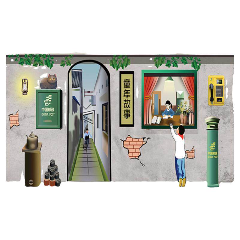 怀旧火锅店自粘贴纸装饰壁画贴画