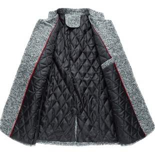 秋冬中国风中山装男青年加棉加厚立领修身中式礼服外套改良唐装男