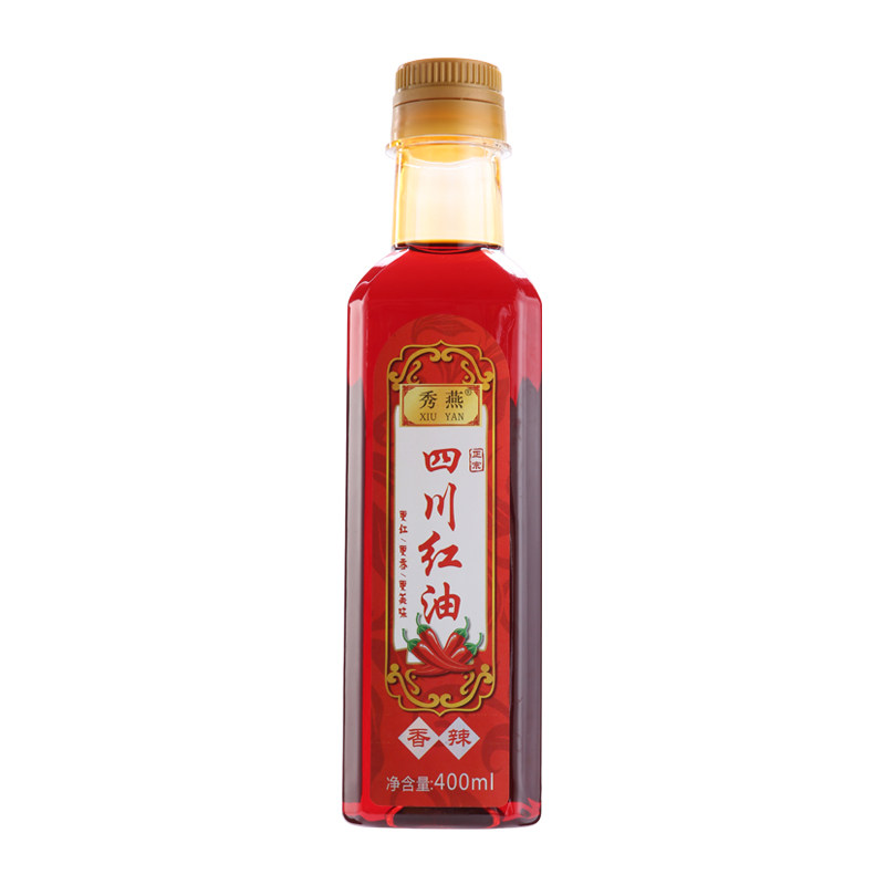 秀燕红油正宗四川红油400ml/瓶辣椒油香辣不辣火锅凉拌菜调味辣油