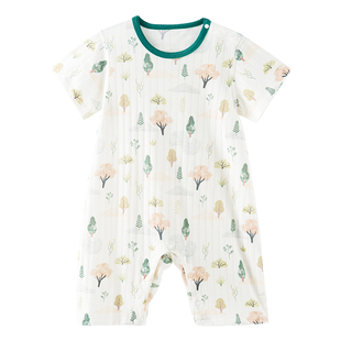 ELLEbaby宝宝连体睡衣夏薄款纯棉a类