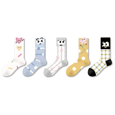 网眼袜子女夏季薄款透气中筒袜ins潮搞怪可爱配小皮鞋凉鞋洞洞鞋