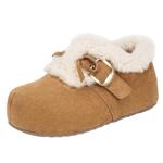 EBLAN/伊伴厚底羊毛勃肯鞋女2025冬季新款内增高加绒保暖毛毛棉鞋