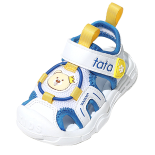 TATA他她童鞋夏季透气轻便运动凉鞋女童魔术贴男童软底防滑沙滩鞋