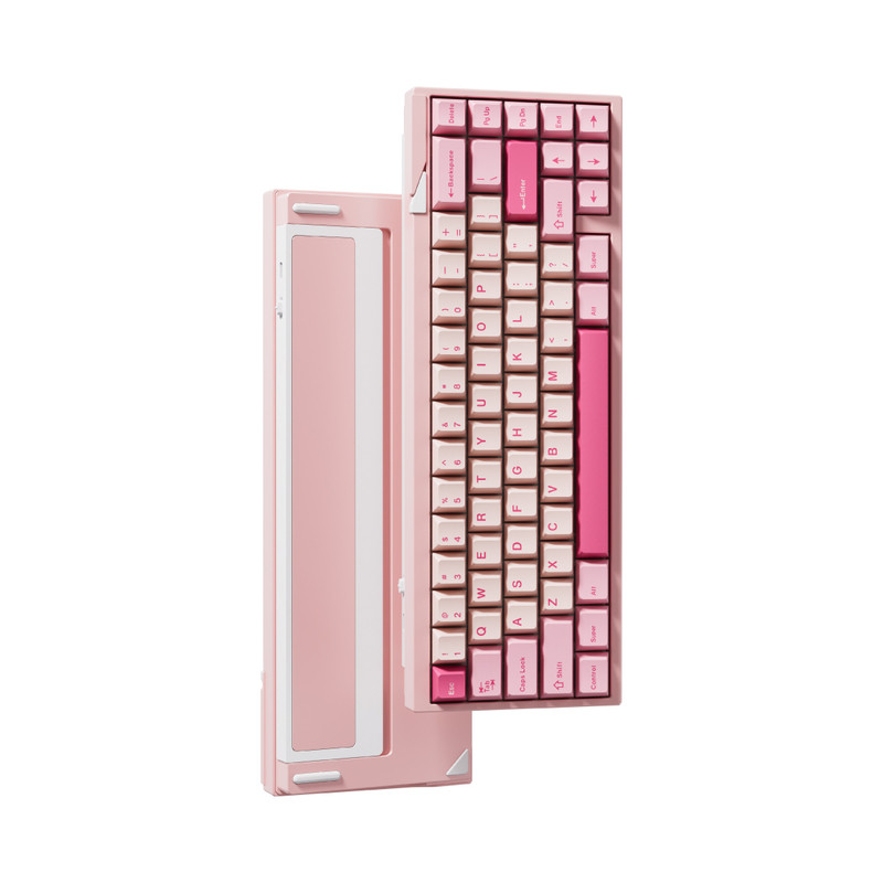 Keycool Yumi68金属机械键盘 客制化CNC三模蓝牙粉色女生磁轴键盘