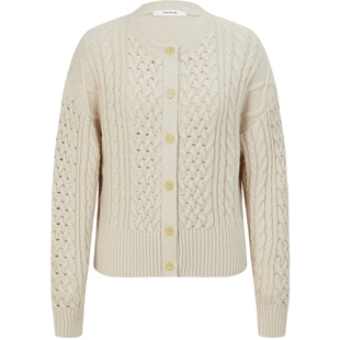 【羊毛针织开衫】玛丝菲尔针织衫春季新款羊毛扭花针织毛衣