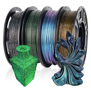 挈风3D打印PLA耗材 FDM闪耀系列包芯1.75mm线材 夜光闪点绿/变色龙 1kg三D打印机透明多色厂家直销 整齐排线