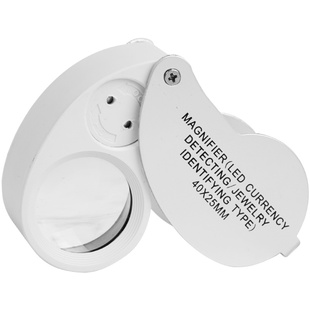 拜斯特40倍珠宝放大镜便携折叠LED带灯 观察地质印刷古玩钱币玉石