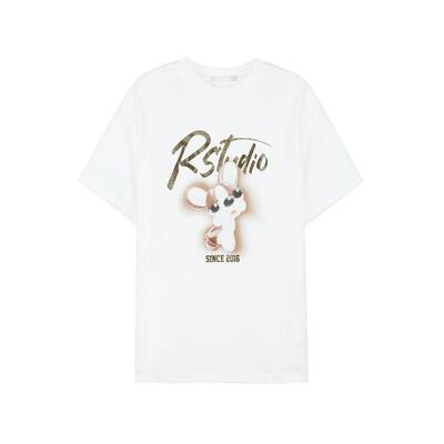 REVAN芮范设计师款废土风萌趣小狗图案T恤RM31001040