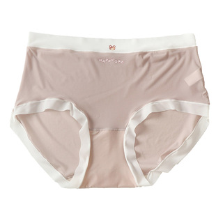 轻如蝉翼~大码中腰内裤女胖mm200斤无痕冰丝薄款卡通面膜超薄速干