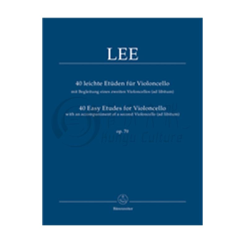简易大提琴练习曲40首 op70塞巴斯蒂安李大提琴或双大提琴德国骑熊士原版进口乐谱 40 Easy Etudes for Violoncello BA9401