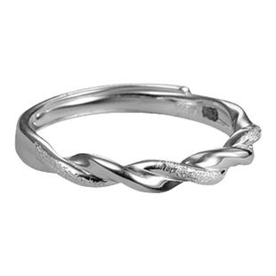 吴越老银铺足银999莫比乌斯戒指情侣款活口可调节时尚简约精致