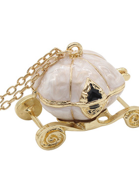 卡通魔法南瓜车可爱少女INS项链