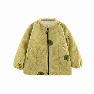 儿童罩衣女冬季新款加绒加厚围裙小孩宝宝护衣防脏外穿羽绒服长袖