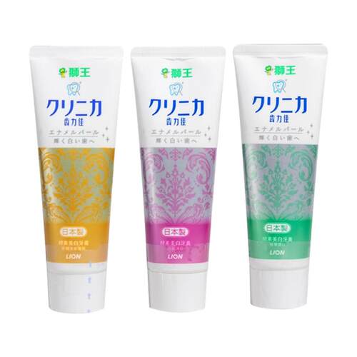 日本狮王齿力佳酵素亮白牙膏珍珠含氟防蛀去牙渍黄黑清新口气