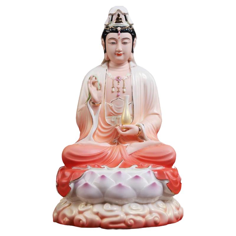 【感恩结缘优惠】《云莲红衣彩》观音佛像西方三圣地藏弥勒供奉