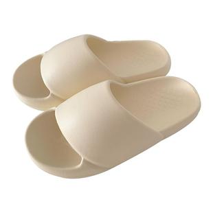 女夏时尚情侣休闲室内防滑家用居家浴室厚底拖鞋简约纯色凉拖鞋男