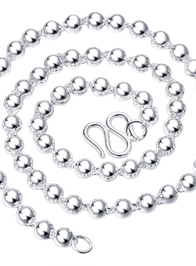 长款毛衣链小孩儿童足银圆珠链