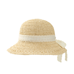 TheGreenParty手钩沿帽女夏季2025新款遮阳帽太阳帽蝴蝶结防晒帽