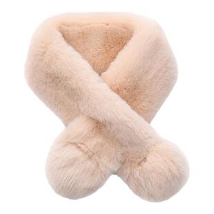 新款獭兔毛围巾女冬季濑兔毛毛球脖套儿童加厚保暖毛领仿皮草围脖