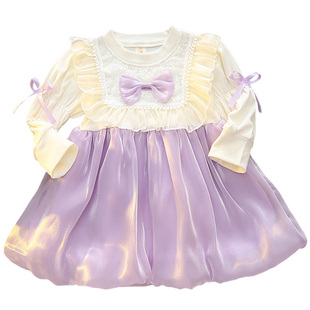 小童公主裙春装新款洋气连衣裙宝宝百天周岁生日礼服裙子秋天衣服