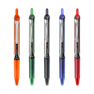 日本PILOT百乐开拓王按动式V5彩色中性笔水笔0.5黑色学生用针管考试签字笔BXRT-V5