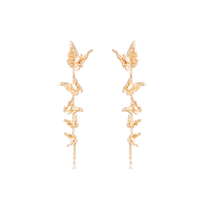 SUMIYAKI流苏金色蝴蝶耳环