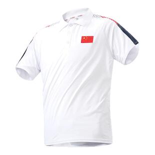 中国队运动速干短袖男女国旗款polo衫冰丝翻领t恤定制教练工作服