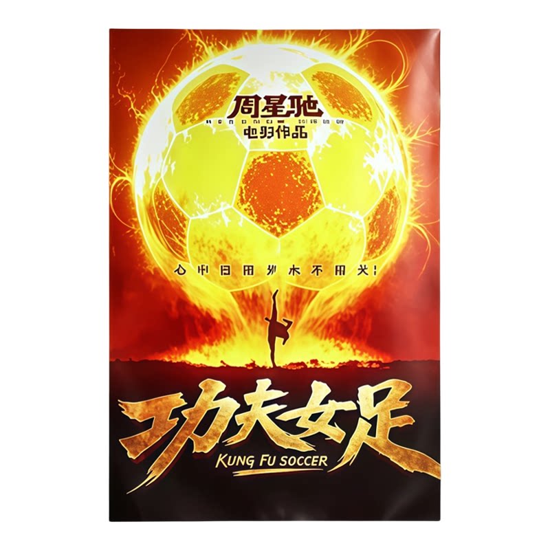 20*15cm防水功夫女足海报贴纸