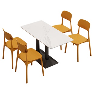 公司员工食堂学校餐厅餐饮饭堂小吃快餐奶茶店面馆桌椅组合商用