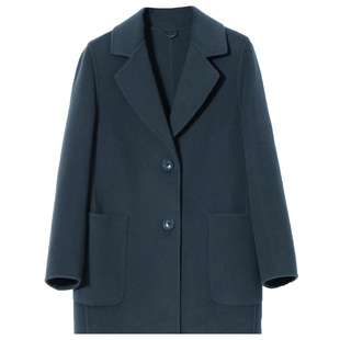 中年双面羊绒大衣女小个子短款2025秋冬新款妈妈西装领羊毛呢外套