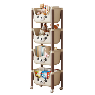 小推车置物架落地可移动多层带轮卧室儿童玩具零食书本收纳储物架
