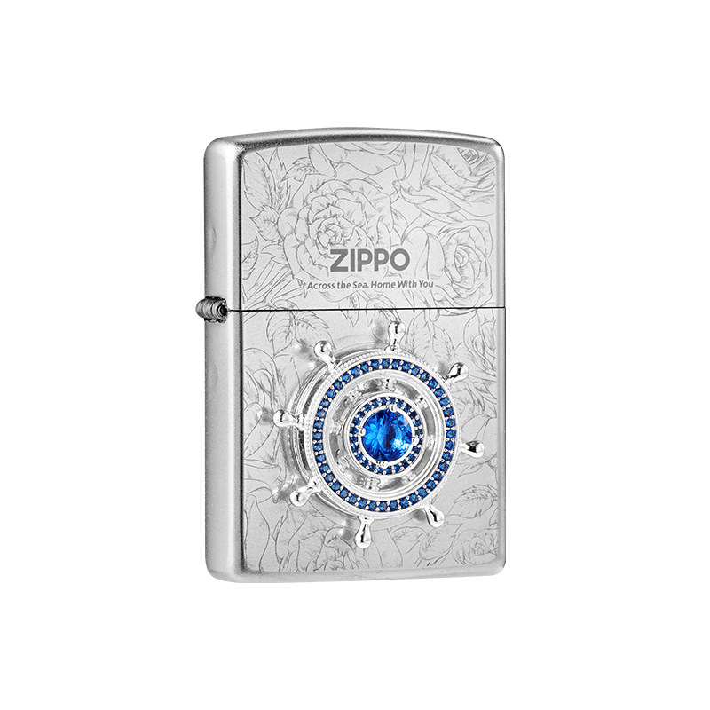 zippo星海罗盘镶钻可旋转贴章
