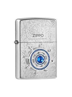 zippo星海罗盘镶钻可旋转贴章