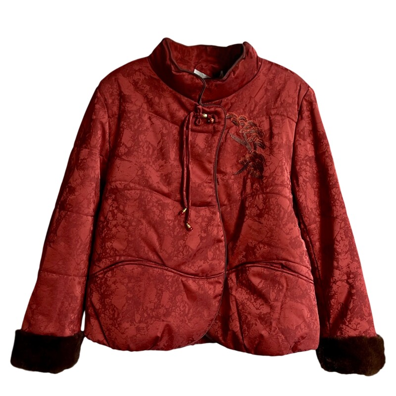 新中式妈妈冬季红色羽绒棉服外套