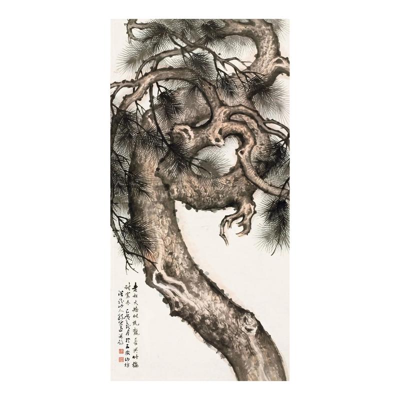 朵莲精舍花鸟中堂国画松树真迹
