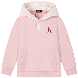 hazzys哈吉斯童装男女童卫衣秋索罗娜干爽弹力连帽上衣