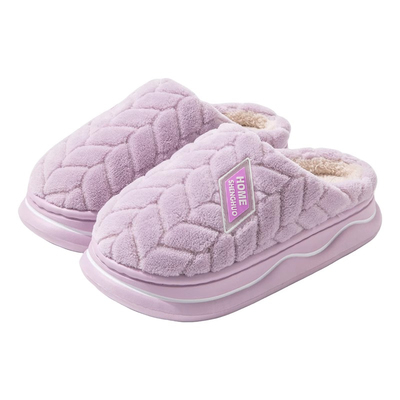 加厚绒面软底保暖棉拖鞋女士
