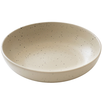 ins福利复古泼墨奶油色沙拉碗