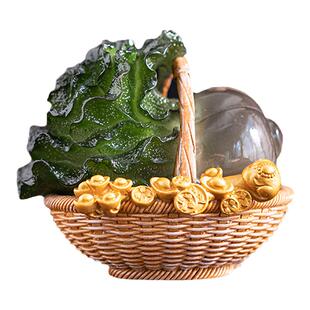 变色白菜茶宠摆件精品可养茶具茶玩茶台茶道百财如意聚财招财摆设