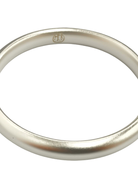 素圈银手镯女款高级哑光镯子银镯