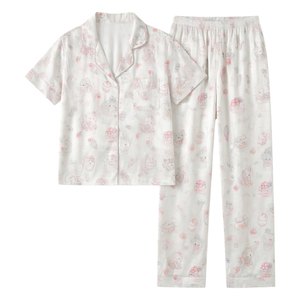 甜美小狗可爱带胸垫三件套家居服
