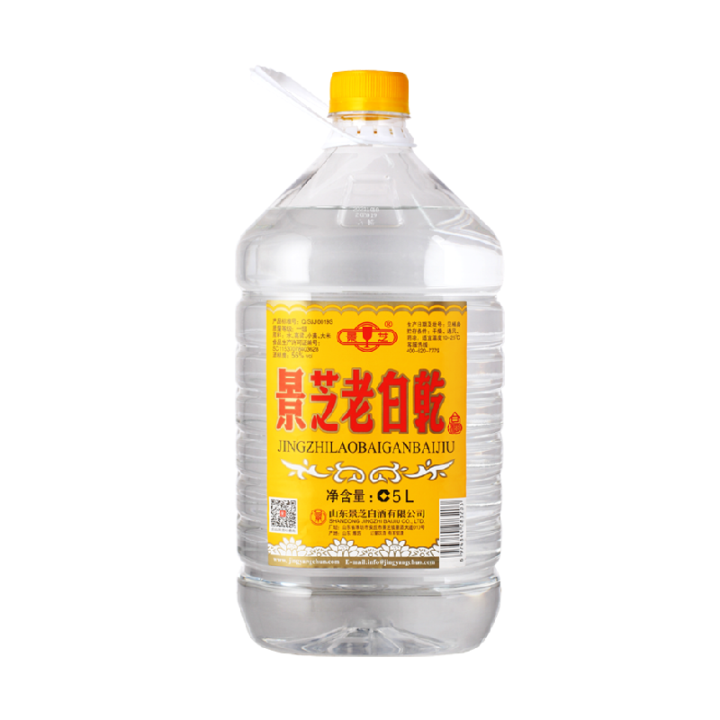 景芝老白乾55度5L*1桶白酒纯粮家庭装送礼口粮酒老白干山东